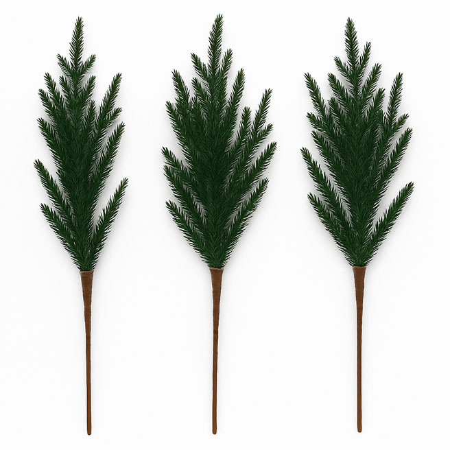 Decor artizanal: Creangă de molid, verde închis, 47 cm