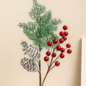 Decor artizanal: Creanga de molid, verde închis, 42 cm