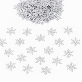 Set fulgi de zăpadă-confetti, argintii, 3 cm