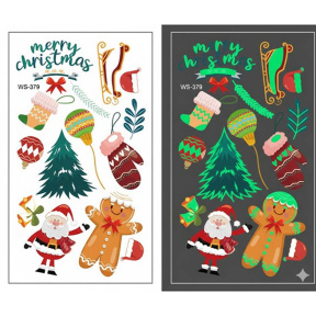 Set de autocolante fluorescente care strălucesc în întuneric, Crăciun fericit