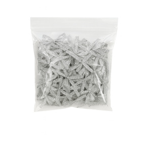 Set de 100 de fundițe textile, argintii