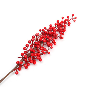 Decor, crenguța cu fructe de pădure roșii, 50 cm