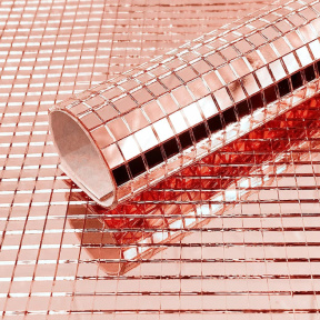 Autocolant mozaic de sticlă, 30*30 cm, auriu roz