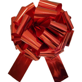 Лента подарочная - шар, самосборная, 30 см, красная