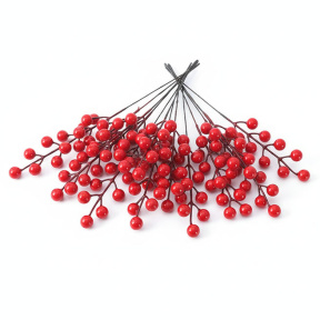 Decor, set de crenguțe cu fructe de pădure roșii, 10 buc