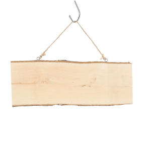 Прямоугольный деревянный спил, на веревочке, 5*18см