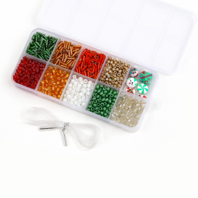 Новый Год. Набор декоративных бусин и стекляруса, Style 8