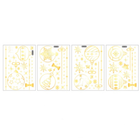 Новый Год. Наклейки на окна Золотые шары (4 листа), 30*20 см