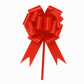 Лента подарочная - шар, самосборная, 3*120 см, красная