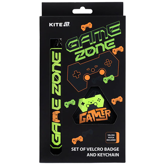 Set de 2 insigne și pandantive cu velcro Kite Gamer