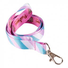 Шнурок для бейджа Yes Pusheen с карабином, 45x1,5 см, розовый