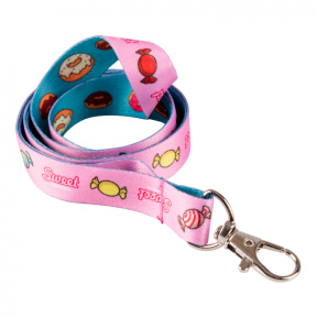 Шнурок для бейджа Yes Sweet Cream с карабином, 45x1,5 см, розовый