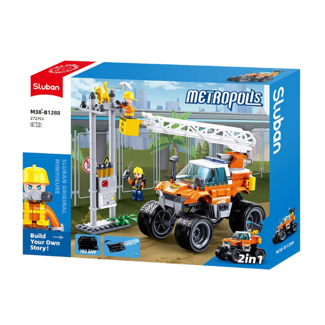 Set de construcție Sluban „Mașină de salvare 2în1”, 272 piese