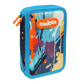 Пенал Carioca с 2-я отделениями, с наполнением, Синий