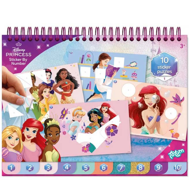 Princess Carte de activități cu autocolante pe numere