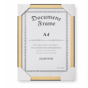 Фоторамка A4 пластиковая, дерево с черной каемкой