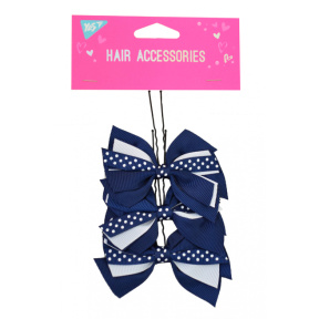 Set de agrafe YES pentru păr (3 buc.) Fundiță albastră