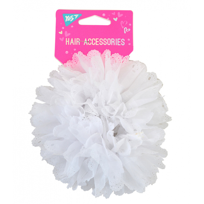 Elastic cu fundă YES Floare albă d.14 cm