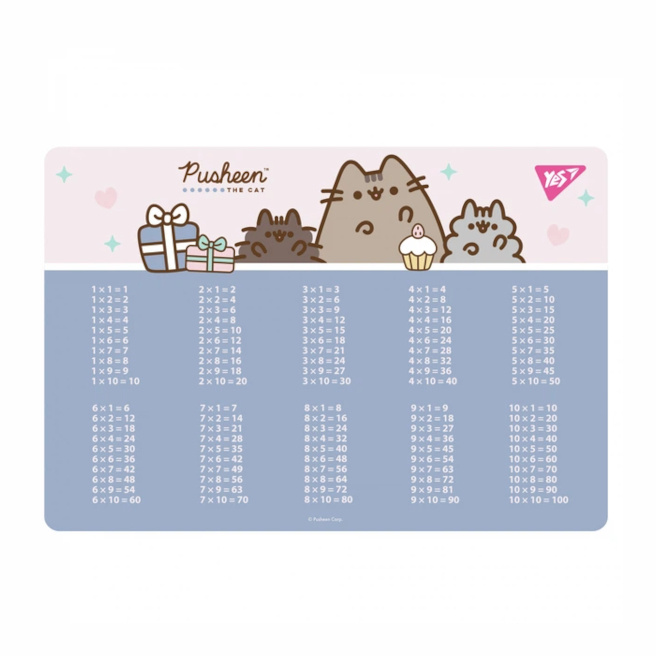 Suport pentru masă din plastic YES Pusheen Three Cats (tabla înmulțirii) 49x29 cm
