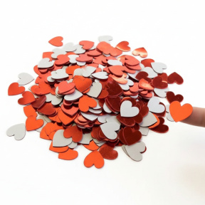Set de inimioare roșii din acril, 2 x 2 cm, 100 buc.