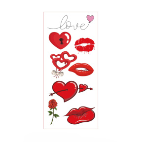 Set de autocolante tatuaj pentru Ziua Îndrăgostiților, mix 2
