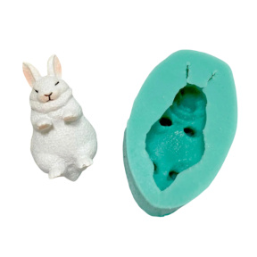 Paște, Mold siliconic în formă de iepuraș de Paște 5x3,1x2 cm