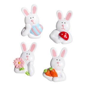 Mini magnet pentru frigider în formă de iepuraș de Paște, mix, 4,5 x 3 cm