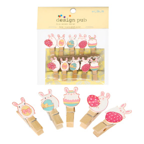 Набор прищепок декоративных кроликов + 2 метра пеньковой веревки