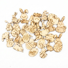 Пасха, Набор деревянных яиц и кроликов, 10 шт