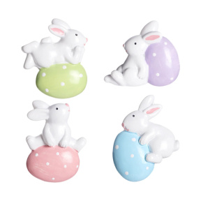 Мини-магнит на холодильник в виде пасхального кролика с яйцом, 4,5 x 3 см