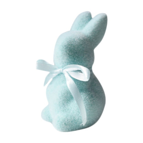 Paște, iepure decorativ din mușchi, 9,7 cm, albastru