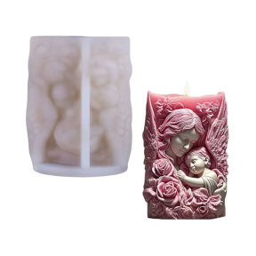 Paște, Mold siliconic portret Mama și copilul, lumânare