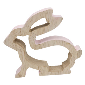 Пасха, Деревянный декор-зайчик, 15x16x2 см