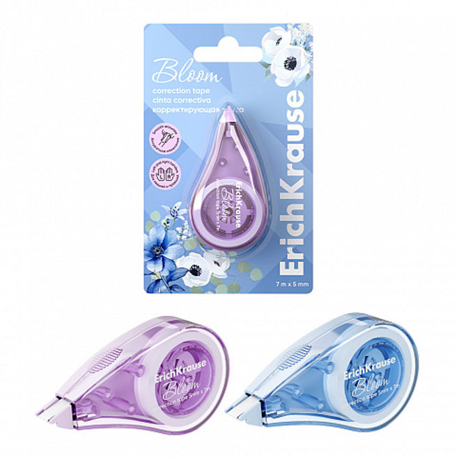 Bandă corectoare ErichKrause EasyMask Pastel Bloom, 5mm х 7m, blister