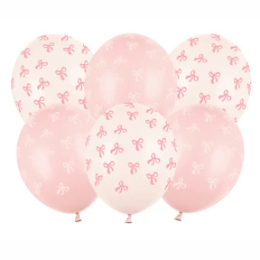 Воздушный шарик 30 см (12), Бантики, микс, 6 шт.