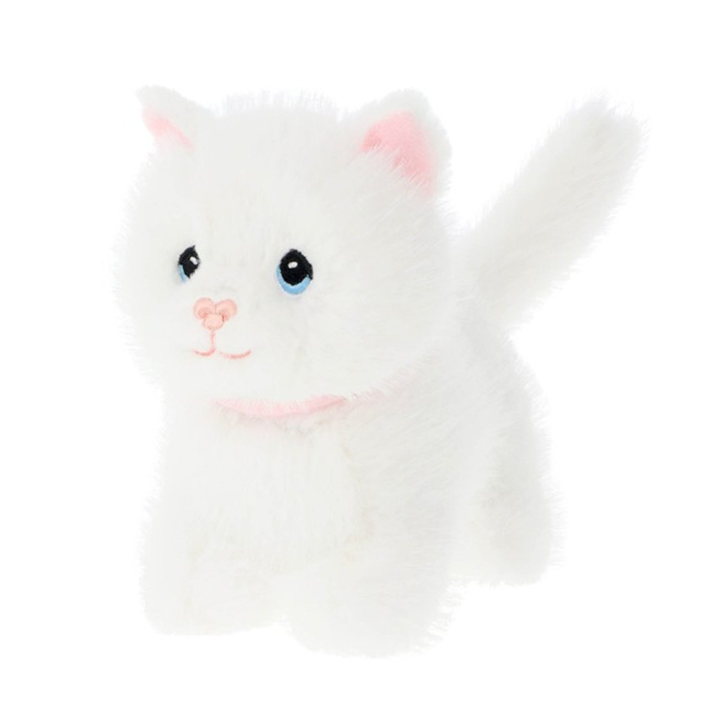 Jucărie moale Keeleco Kitty Love Pisicuță saritoare18 cm albă