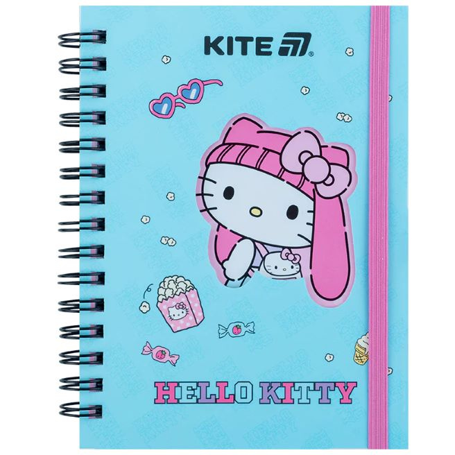 Carnet cu spirală, A6, 80 foi, pătrățele, Hello Kitty