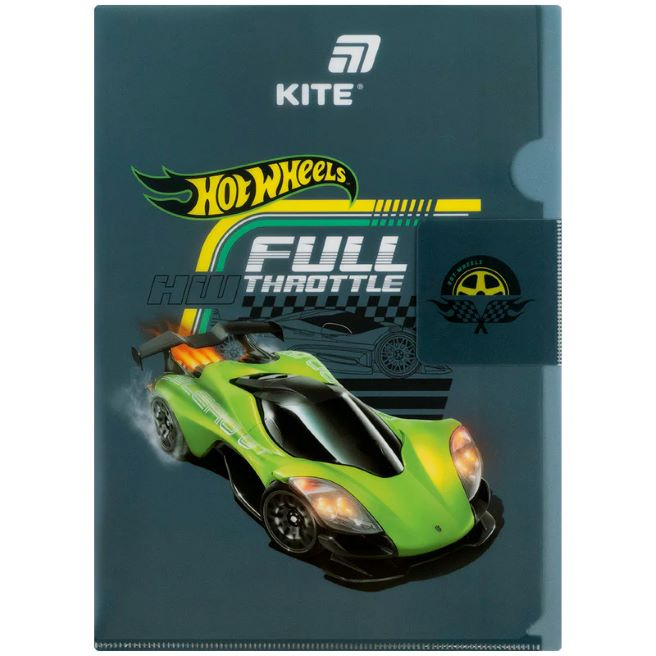 Mapă de protecție cu clapă A4 KITE, Hot Wheels