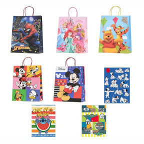 Пакет подарочный (M) Disney 26x35x12см, (микс 12 шт)