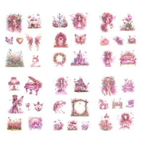 Autocolante PET „Zână”, 6 foi, roz