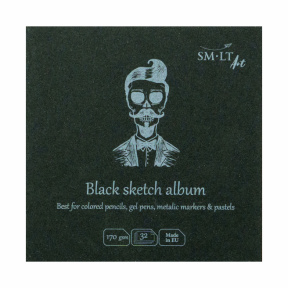 SMLT Sketchbook Black 14x14 cm, 32 foi, 170 g/m²