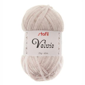 Fir de tricotat Stafil Velvie, poliester, 25g, 65m, culoare alb