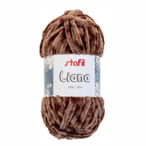 Fir de tricotat Stafil Liana, poliester, 100g, 65m, culoare maro