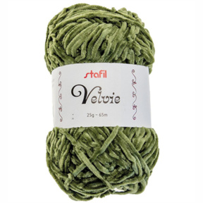 Fir de tricotat Stafil Velvie, poliester, 25g, 65m, culoare verde închis