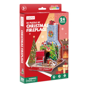 3D puzzle CubicFun «Șemineu de Crăciun», 24 elemente