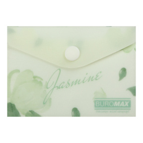 Mapă-plic A7, plastic mat semitransparent, Buromax ARABESKI, mentă (cu capsă)