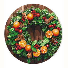 Coroniță de Crăciun, d40, pictură pe numere rotundă