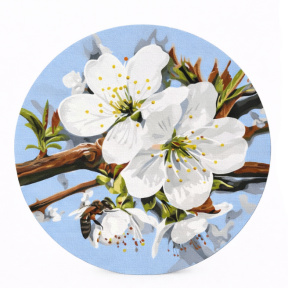 Floare de măr d40. Pictură pe numere rotundă © Anastasiia Osmolovska