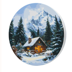 Căsuța fermecată din pădure, d30, pictură pe numere rotundă