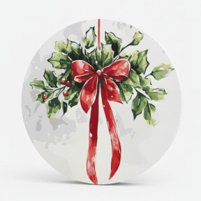 Vâsc de Crăciun, d30, pictură pe numere rotundă